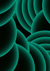 Aufkleber - Abstract background with concentric circles with a neon blue glow effect. Modern minimalist cover template with vibrant geometric prism shapes. Suitable for high-tech or futuristic design