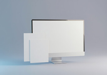 Computer screen mockup template for website design and app presentation