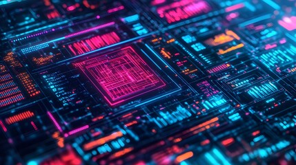 A colorful and complex abstract rendering of digital computer data