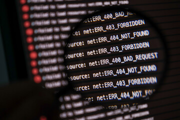 magnified view of http error codes on developer console screen with various 400 403 and 404 status m
