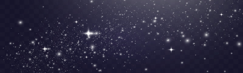Wall Mural - bright glowing sparkles on a transparent background, resembling a starry or glittering effect.