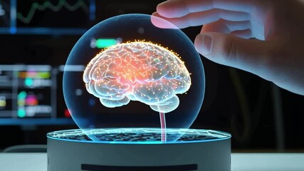 Wall Mural - a revolutionary idea concept, brain with neural connections glowing in a futuristic setting.