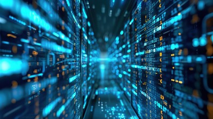 Digital Data Stream Tunnel Abstract Background