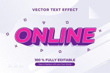 Wall Mural - Online fully editable vector text effect. Pink and purple 3D style for gamer or streamer