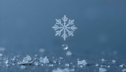 Wall Mural - snowflake is shown on a blue background
