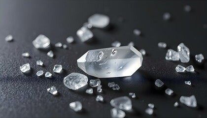 Wall Mural - group of diamonds on a black surface