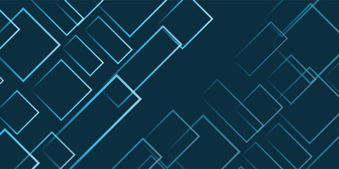 Wall Mural - Simple Overlapping Rectangular Frames of Various Sizes, Colored in Shades of and Blue - Geometric Shapes Pattern, Gradient Texture on Wide Scale Background - Design Template in Editable Vector