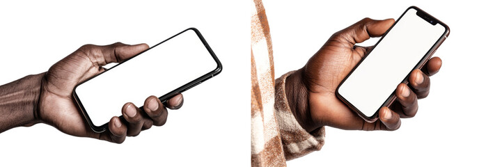 Aufkleber - Minimalist mockups showcasing smartphone held in hand on isolated background for design and presentation