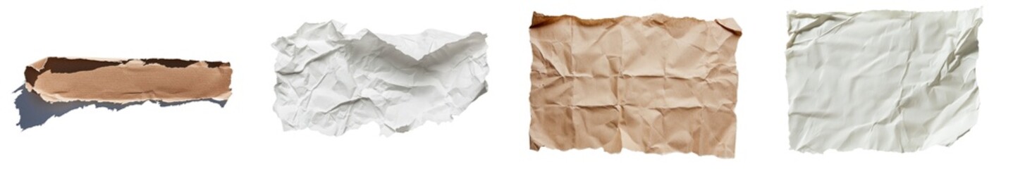 Poster - Minimalist isolated mockups of crumpled paper textures for design projects and presentations