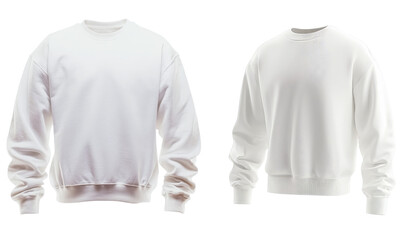 Poster - Minimalist isolated mockups of two white sweatshirts showcasing clean design and versatile style