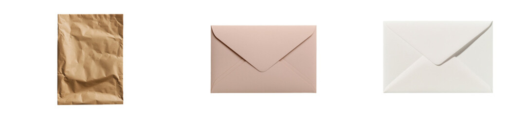 Aufkleber - Minimalist mockups of various envelope designs in neutral tones showcasing versatility and style for stationery presentation