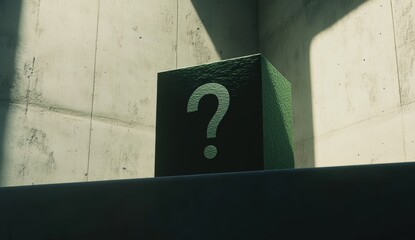 Poster - Green cube with question mark