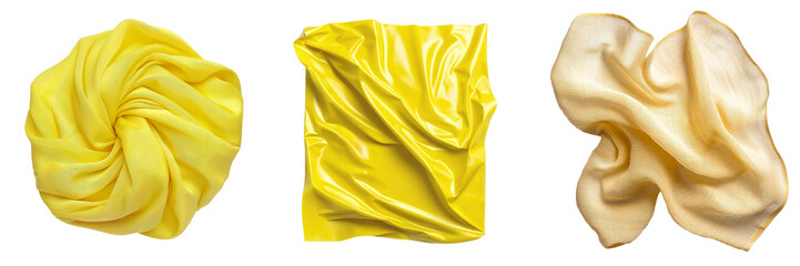 Aufkleber - Explore isolated minimalist mockups featuring elegant yellow and cream fabrics with unique textures and folds