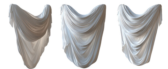 Poster - Minimalist mockups featuring elegant draped fabric against a white backdrop for design inspiration