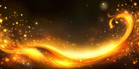 Aufkleber - Abstract golden wave design