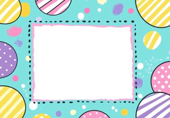 Poster - Colorful circles and frame pattern