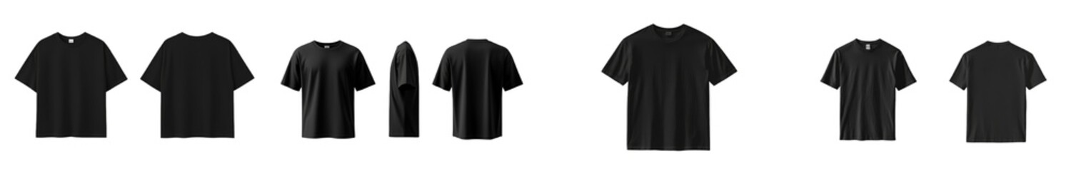Poster - Minimalist t-shirt mockups showcasing various angles and perspectives for design purposes