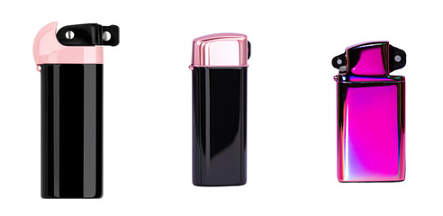 Aufkleber - Minimalist mockups of three unique lighter designs showcasing sleek and modern elements without any distractions