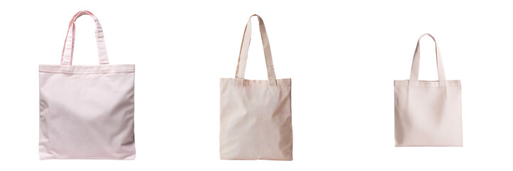 Poster - Minimalist isolated mockups of tote bags in soft neutral tones suitable for branding and design projects