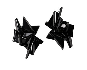 Aufkleber - Unique black sculptural forms presented in minimalist mockups for modern decor and design enthusiasts