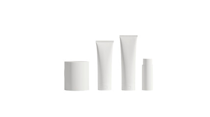Poster - Minimalist mockups of cosmetic packaging displayed in an isolated setting for product design and branding purposes