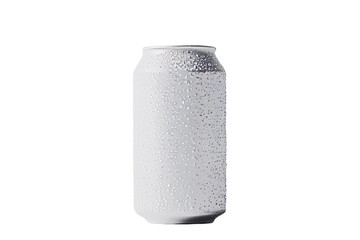 Poster - Minimalist mockup of a cold beverage can featuring condensation droplets for a refreshing look in a clean setting
