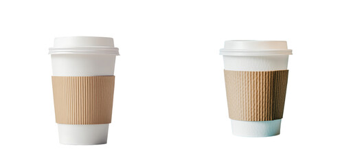 Leinwandbilder - Minimalist mockups of takeout coffee cups on a clean white background highlighting modern beverage presentation