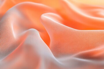 Orange wrinkled fabric surface texture
