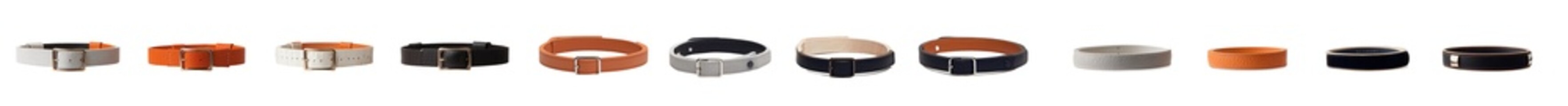 Poster - Minimalist mockups showcasing a collection of isolated bracelet designs on a white background for modern accessory inspiration