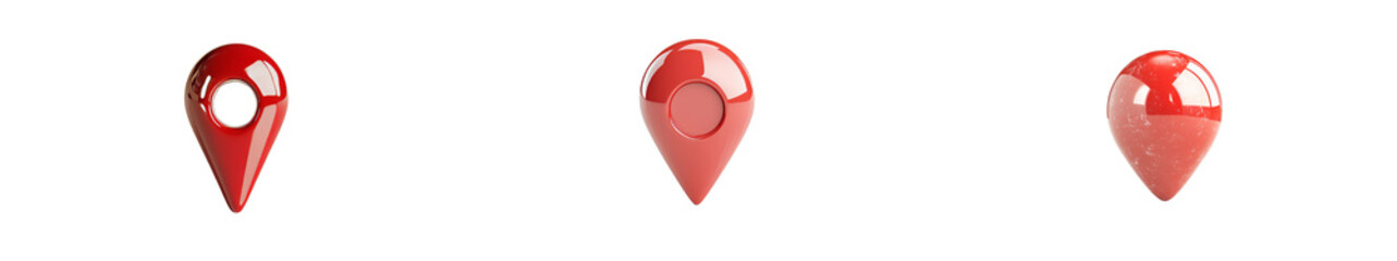 Leinwandbilder - Minimalist mockups of isolated red location pins on a simple background for design and marketing purposes