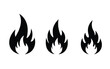© Design_Circle - vector icon of a fire and flame in black silhouette, Flame icon