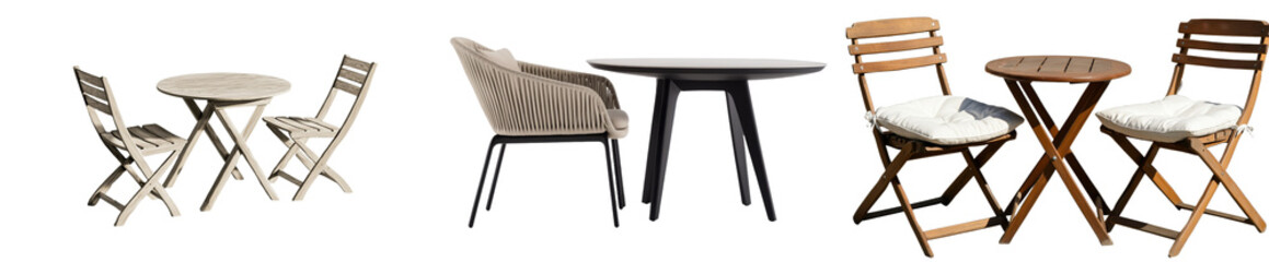 Fototapete - Minimalist isolated mockups of modern furniture showcasing tables and chairs in various designs and materials