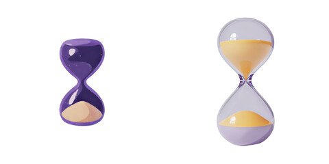 Leinwandbilder - Unique minimalist hourglass mockups showcasing time with vibrant colors and smooth lines in a clean design environment