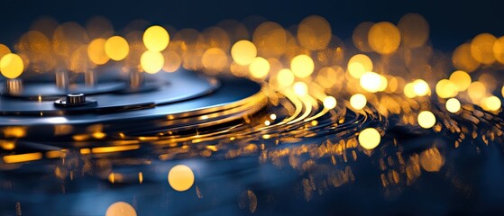 Shiny metal with bokeh effect