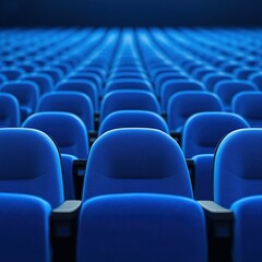 Wall Mural - Rows of blue auditorium seating