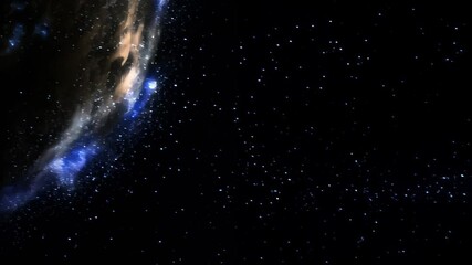 Wall Mural - blue sky with stars, Experience a captivating exploration of the cosmos filled with shimmering stars and vibrant light bursts. beauty and vastness of the  universe