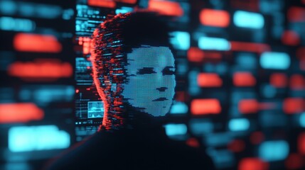 Healthcare Technology Innovation concept. Futuristic digital technology interface with data and information