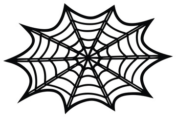 Halloween spiderweb doodle on white background.