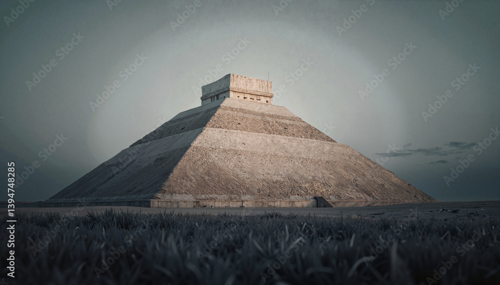 Aztec Pyramid from Low Angle with Moody Lighting for Travel Blogs ...