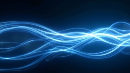 Wall Mural - Blue Waves Electric Light Abstract Background