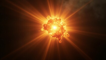 Wall Mural - Bright Orange Cosmic Explosion Space Illustration