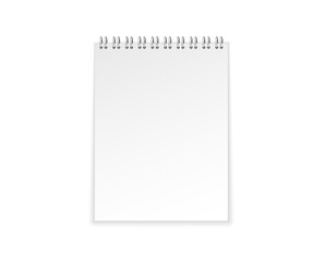 png notebook notepad paper cover copybook spiral school background block binder isolated page document clear pad copy white blank new concept write pocketbook template copy space clean organiser 