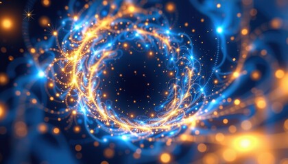Wall Mural - radiant blue and orange swirling light abstract background design