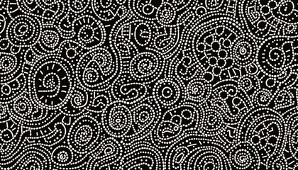Wall Mural - intricate white dot pattern on black background for abstract design