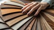 © VRVisionary - Elegant vinyl sample bundle with wooden texture for patrons and interior design experts