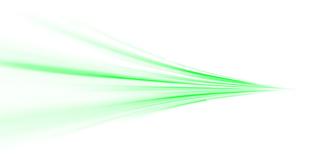Wall Mural - neon green rays on a png vector background. futuristic abstract design with dynamic speed lines. gre