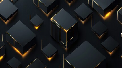 Wall Mural - elegant abstract background featuring intricate geometric patterns with luxurious golden elements on