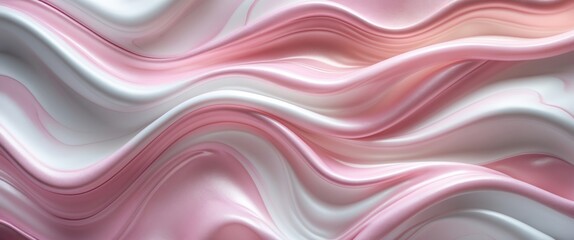Poster - Elegant wave sheet and fine structure on a luxury pink and white textured backdrop