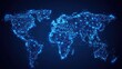 © Sirinya - A futuristic world map with neon blue dots and lines, representing international connectivityb