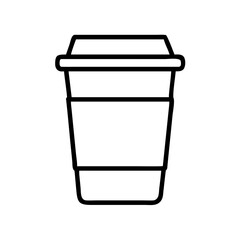 Wall Mural - coffee cup vector icon disposable coffee cup to go takeaway coffee cup outline drawing simple coffee
